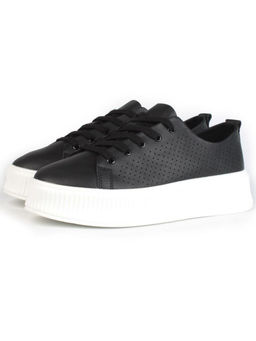 05-PDXL155-5 BLACK Кроссовки женские (натуральная кожа)