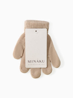 Перчатки детские MINAKU, однослойные, 14 см, бежевые