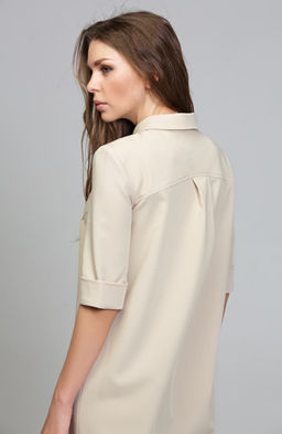 Платье-рубашка сливочный - Donna saggia фото 4