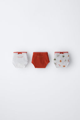 6-14 YEARS / THREE-PACK OF TREE AND BISCUIT BRIEFS