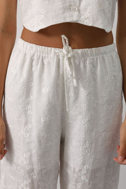 TRENDYOLMILLA Beyaz Beli Lastikli Straight Pantolon TWOSS25PL00044 фото 4