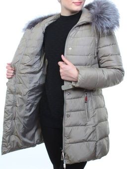 8158 Пальто зимнее женское (холлофайбер, натуральный мех чернобурки) - Fashion фото 12
