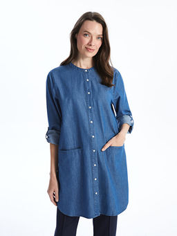 Bisiklet Yaka Kad?n Jean Tunik