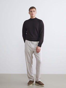 Yar?m Bal?k?? Yaka Uzun Kollu Erkek Triko Kazak