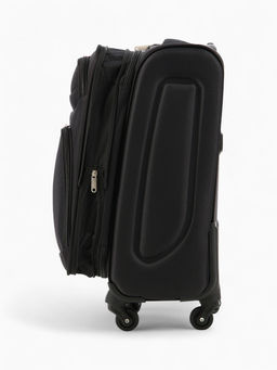 Чемодан на колёсах Royalbag маленький 46 л (S), на молнии, с увеличением, кодовый замок, 4 колеса, чёрный