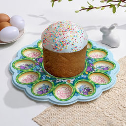 Подставка для яиц и кулича Кролик, на 12 яиц, d=30 см