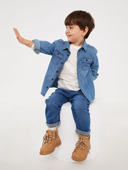 Uzun Kollu Basic Erkek Bebek Jean G?mlek