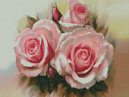 Вышивка крестиком 40х50см, Три розы