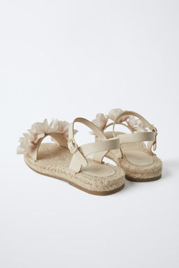 JUTE SANDALS WITH FLORAL DETAIL - Zara фото 4