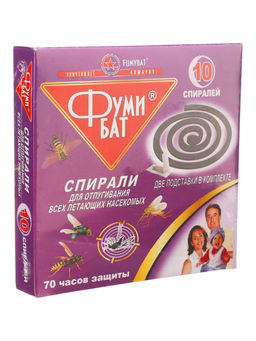 Цена за 2 шт. Спирали от комаров ФУМИБАТ, угольные, 10 шт.