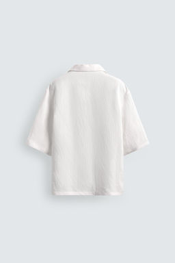 CAMISA BOXY FIT JACQUARD RAYAS / Blanco - Zara фото 9