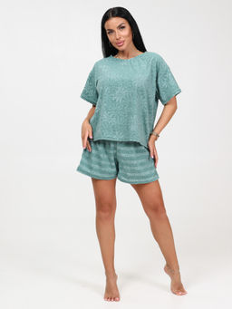 460 ЖЕНСКАЯ ПИЖАМА (шорты) (Зелёный)