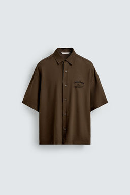 CAMISA FLUIDA BORDADO / Marr?n