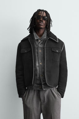 DOUBLE-FACED FAUX SUEDE JACKET - Zara фото 12