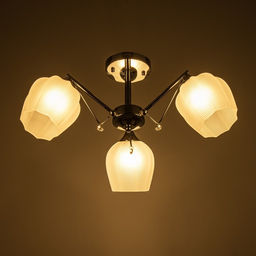 Светильник потолочный BayerLux «Миранда», люстра 3хЕ27, 40 Вт, хром, 59×59×26 см