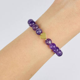Браслет из Аметиста со вставкой сердце