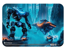 Настольное покрытие для детского творчества ТЕХНИКА БУДУЩЕГО 33х23 см пластик синий с принтом - Family фото 3