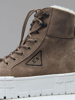 Ботинки 216.212131w. коричневый капучино замша/Шерсть