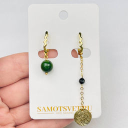 Серьги из Нефрита и Шпинели