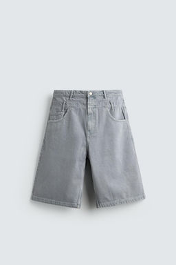 BERMUDA DENIM CINTURA EFECTO SUPERPOSICI?N / Azul lavado - Zara фото 7