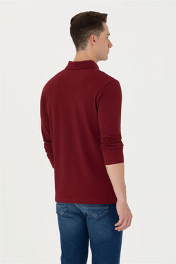 U. S. Polo Assn / Мужской бордово-красный базовый свитшот - U.s. polo assn фото 5