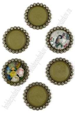 Крышечка-серединка со стразами (10 шт) SF-008, фисташковый №246