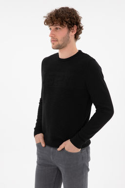 Erkek Slim Fit Bisiklet Yaka Siyah Kazak - U.s. polo assn фото 10