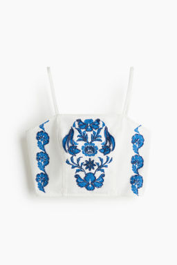 Top de tirantes con cuentas decorativas