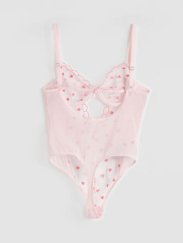Balenli Dolgusuz Kalp Nak??l? Brode Bodysuit - Waikiki фото 2