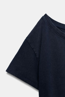 CAMISETA HEAVY COTTON MANGA CORTA / Marino - Zara фото 7