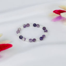 Браслет из Аметиста и Селенита 16 см