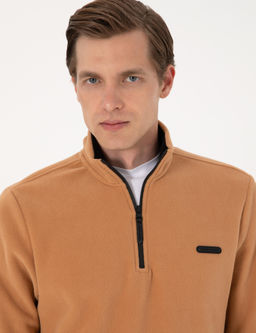 A__k Kahverengi Regular Fit Yar_m Fermuarl_ Polar Sweatshirt - Pierre cardin фото 2