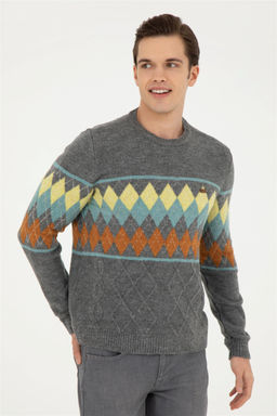 Мужской серый меланжевый свитер