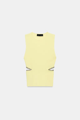 TOP PUNTO CUT OUT BOLAS / Amarillo - Zara фото 4
