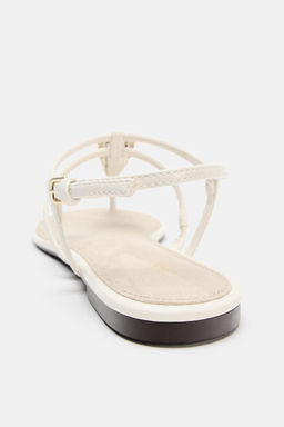 SANDALIA PLANA APLIQUES MET?LICOS / Blanco Crudo - Zara фото 6