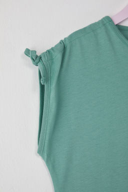 Mint K?z Cocuk %100 Pamuk Bask?l? Regular/Normal Kal?p Ay Kol Orme T-Shirt TKDSS25TS00059 - Trendyolmilla фото 2