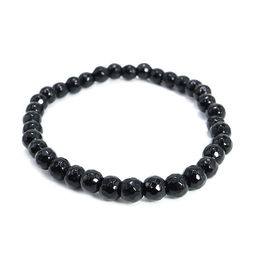 Браслет из камня Черный агат с огранкой защита от дурного глаза порчи и соперниц 6мм