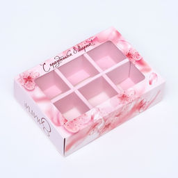 Цена за 5 шт. Коробка для конфет 6 шт., « 8 марта» 13.7×9.8×3.8