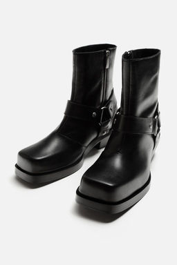 LEATHER HARNESS BOOTS - Zara фото 5