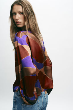 PRINTED SATIN SHIRT - Zara фото 7