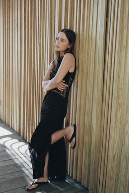 VESTIDO GODETS BORDADOS ABALORIOS / Negro - Zara фото 4