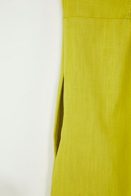 Trendyolmilla Yag Yesili Keten Kar?s?ml? A Kesim Gipeli Ask?lar? Ayarlanabilir Mini Dokuma Elbise TWOSS25EL00648  фото 8