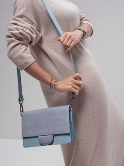 Сумка замшевая Deboro 30574 голубая вода