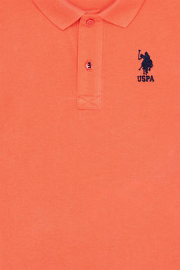 U. S. Polo Assn Базовая футболка с воротником-поло Salmon для мальчиков - U.s. polo assn фото 6
