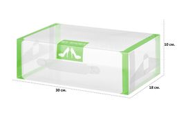 Набор 4 коробок для хранения женской обуви 30*18*10 см Салатовая кайма складные, с ручкой - Elan gallery фото 2