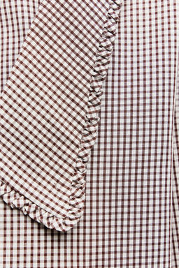 GINGHAM CHECK SHIRT WITH PETER PAN COLLAR - Zara фото 4