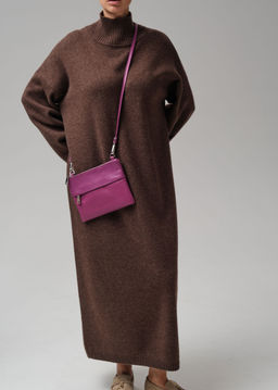 Кожаная сумка Deboro 3017 фиолетовый флокс