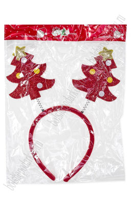 Новогодний ободок 23 см "Ёлочка" (SF-1708) красный