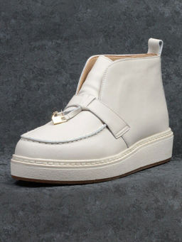 01-5172-3 BEIGE Ботинки женские демисезонные (натуральная кожа, байка)