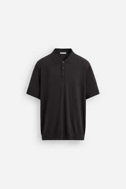COTTON - LYOCELL KNIT POLO SHIRT - Zara фото 6